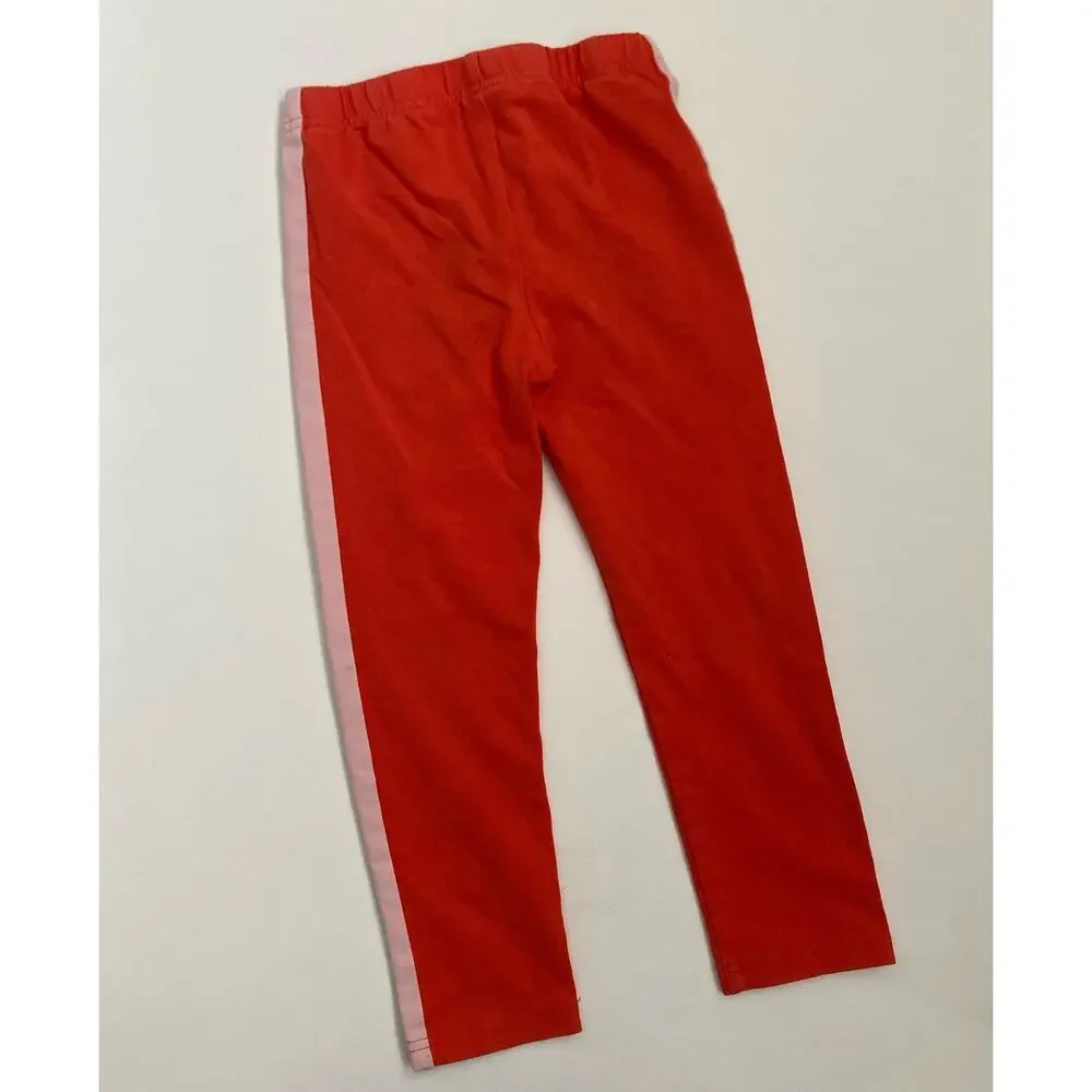Hanna Andersson Side Stripe Legging Orange Spice 4 100cm